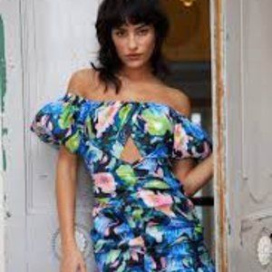 Nasty Gal Floral Off-Shoulder Mini Dress